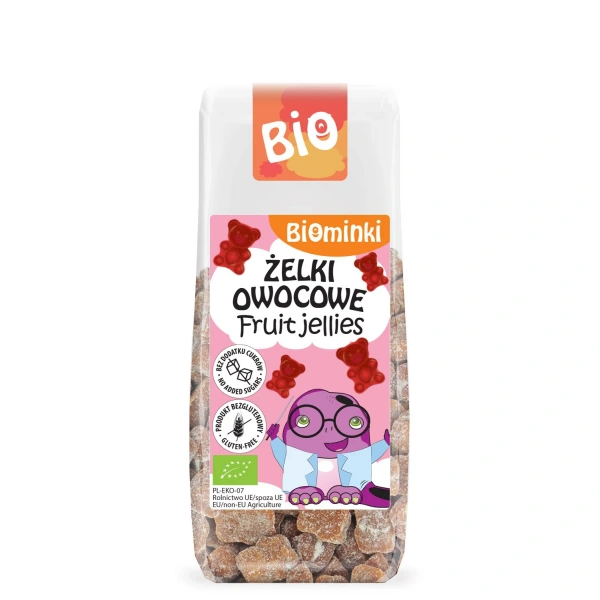 Żelki owocowe bez dodatku cukrów bezglutenowe bio 75 g - biominki