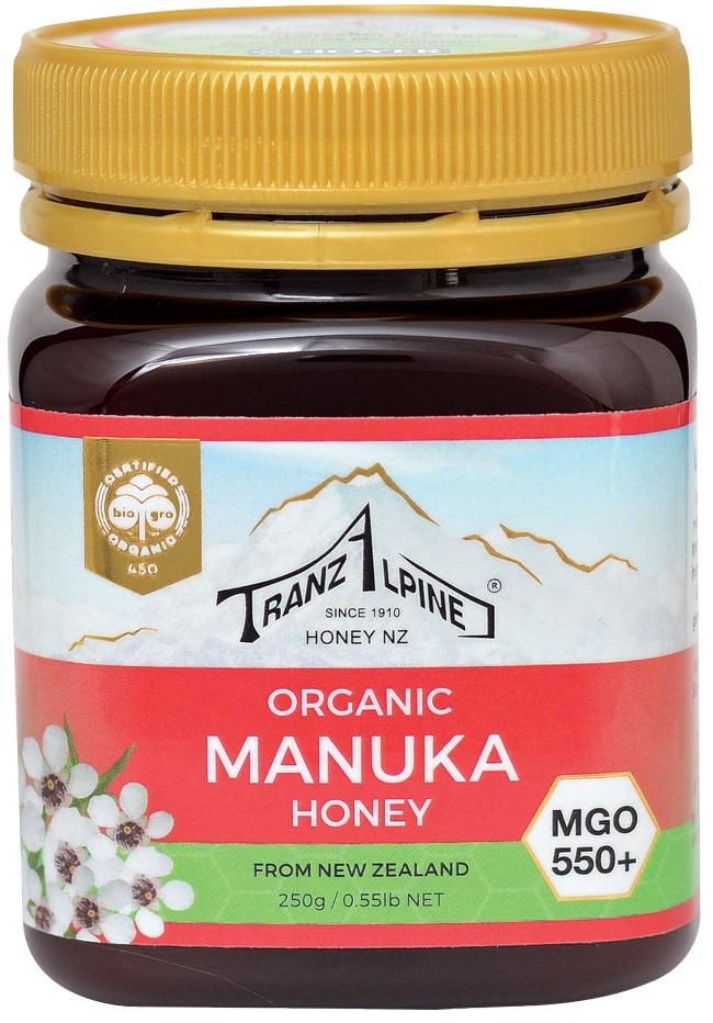 Miód manuka mgo 550+ bio 250 g - tranzalpine