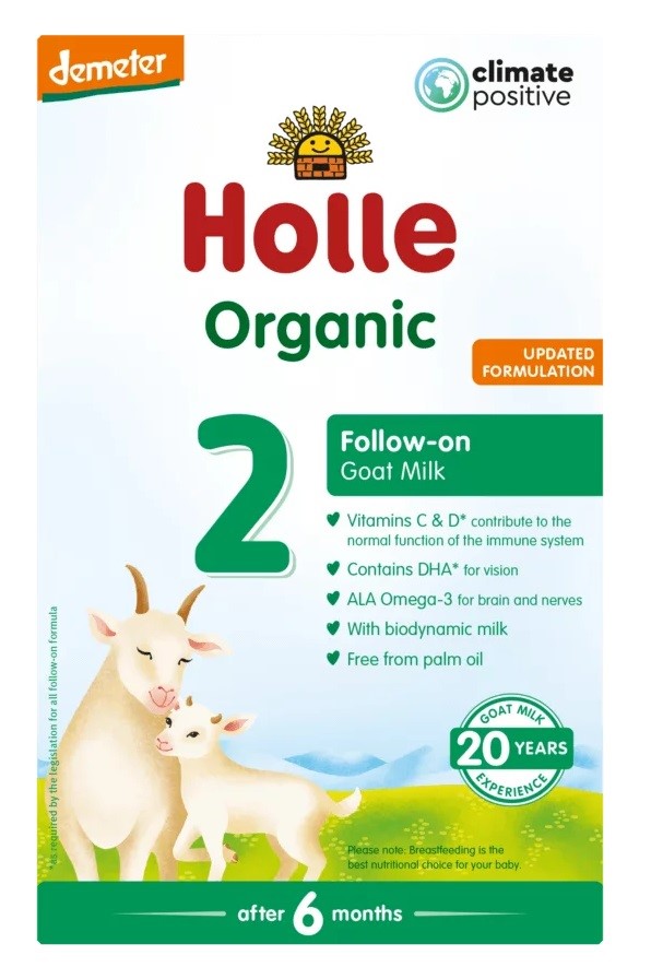 Mleko kozie 2 następne dla niemowląt po 6 miesiącu demeter bio 400 g - holle