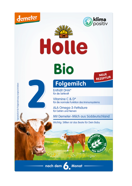 Mleko krowie 2 następne dla niemowląt po 6 miesiącu demeter bio 600 g - holle