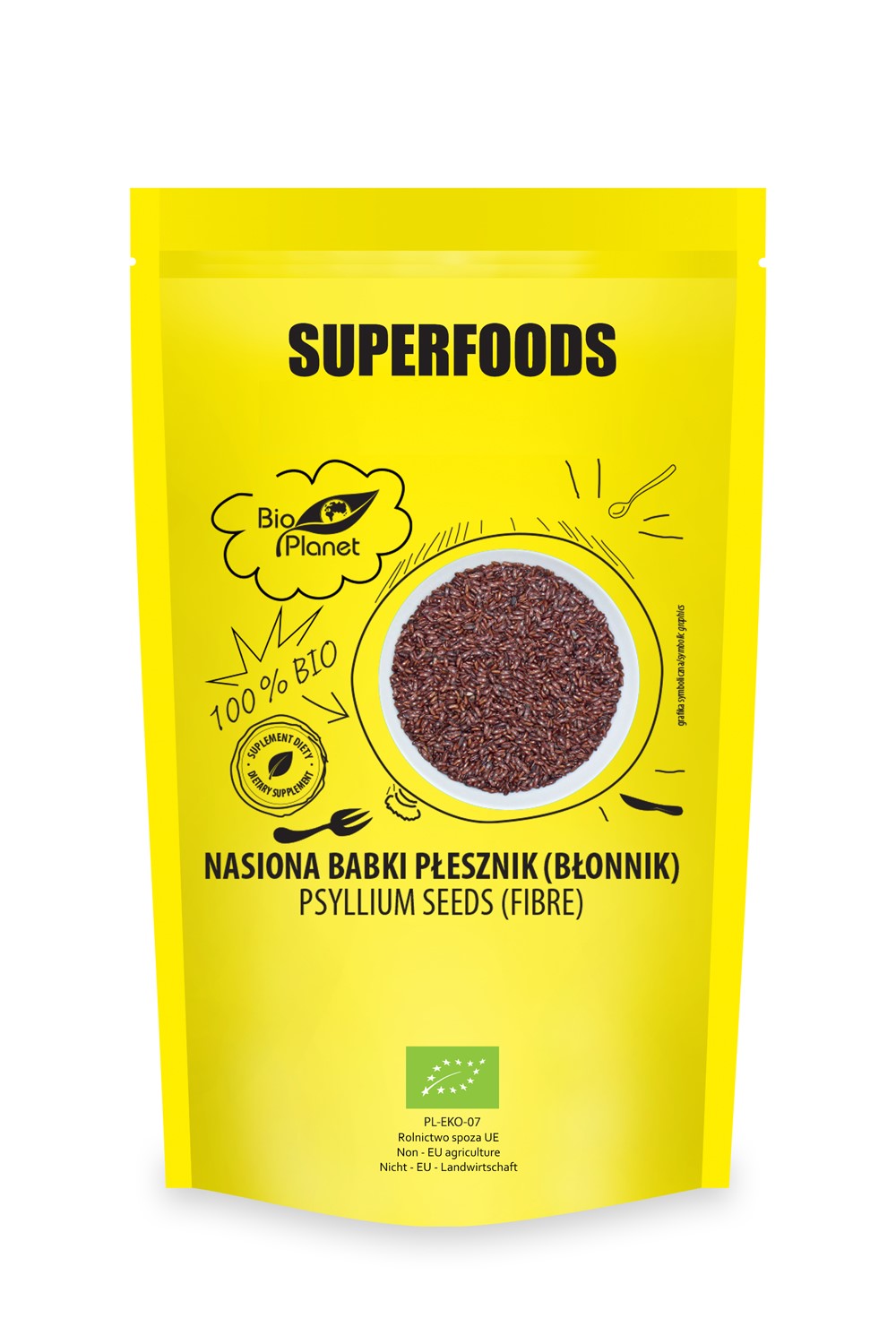 Nasiona babki płesznik (błonnik) bio 250 g - bio planet