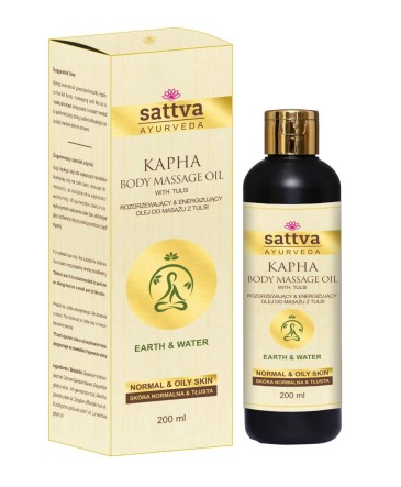 Olej do masażu rozgrzewający i energizujący z tulsi 200 ml - sattva (ayurveda)