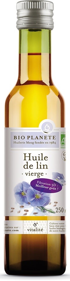 Olej lniany tłoczony na zimno bio 250 ml - bio planete