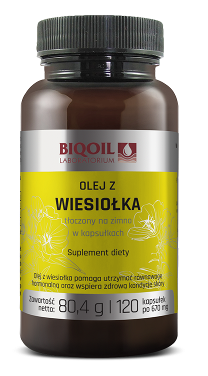 Olej z wiesiołka tłoczony na zimno (670 mg) 120 kapsułek - biooil