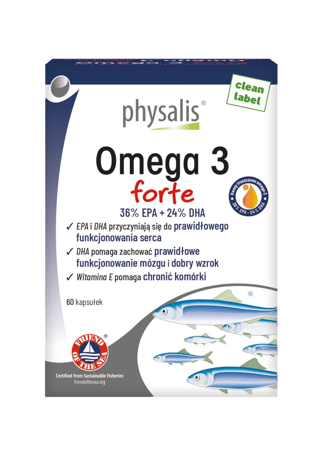 Omega 3 forte 60 kapsułek - physalis