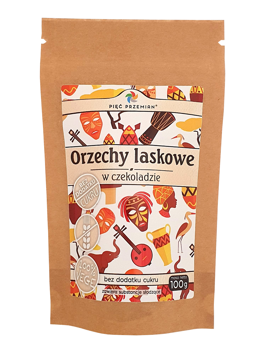 Orzechy laskowe w czekoladzie bez dodatku cukrów bezglutenowe 100 g - pięć przemian