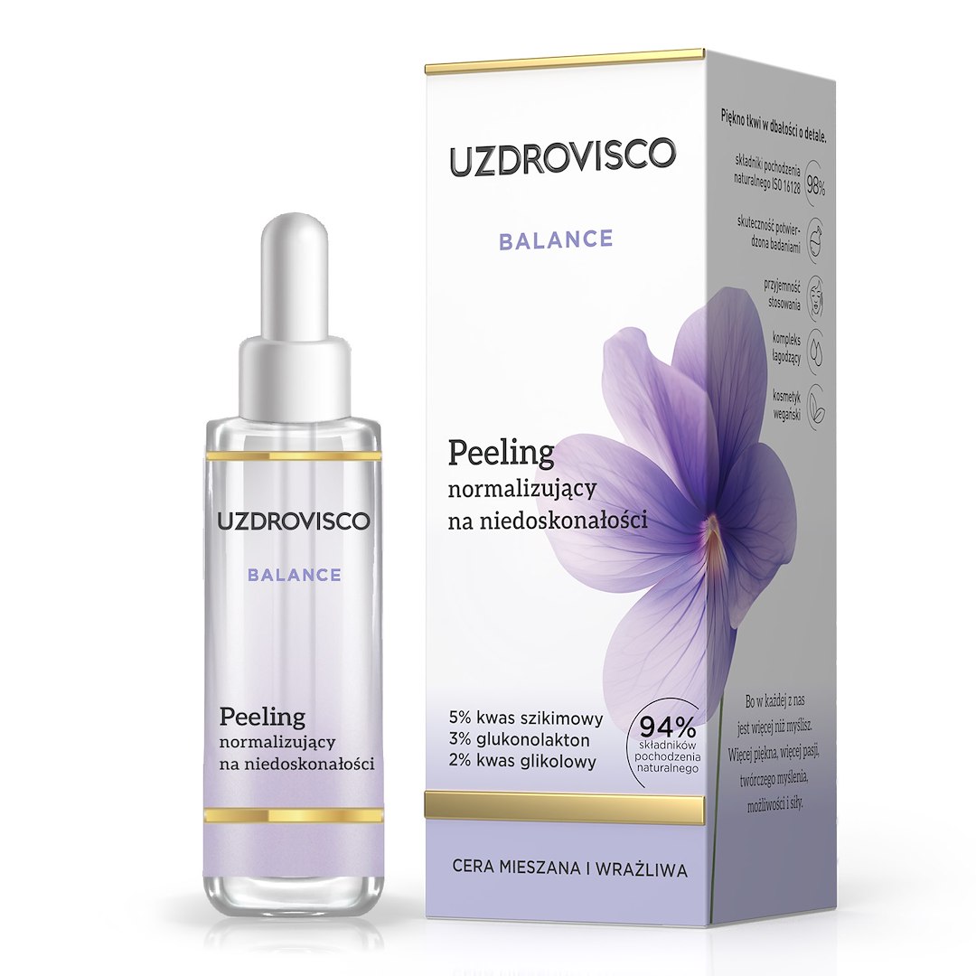 Peeling do twarzy normalizujący na niedoskonałości 30 ml - uzdrovisco (balance)