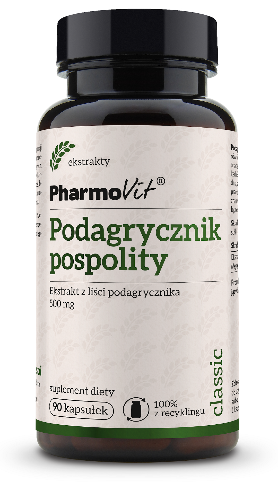 Podagrycznik pospolity ekstrakt (450 mg) bezglutenowy 90 kapsułek - pharmovit (classic)