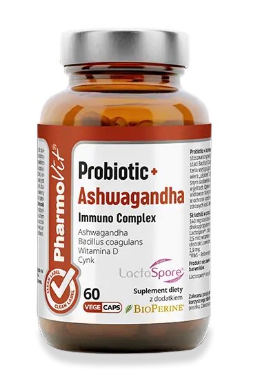 Probiotic + ashwagandha immuno complex bezglutenowe 60 kapsułek - pharmovit