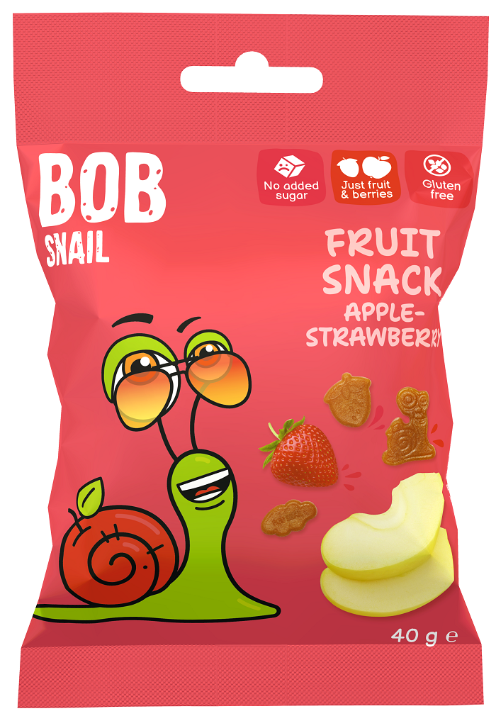 Przekąska roll jabłko - truskawka bez dodatku cukrów bezglutenowa 40 g - bob snail