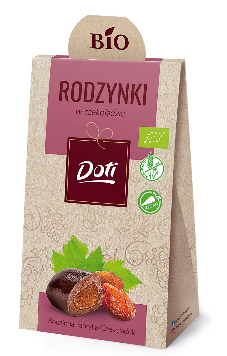 Rodzynki w czekoladzie bezglutenowe bio 50 g - doti