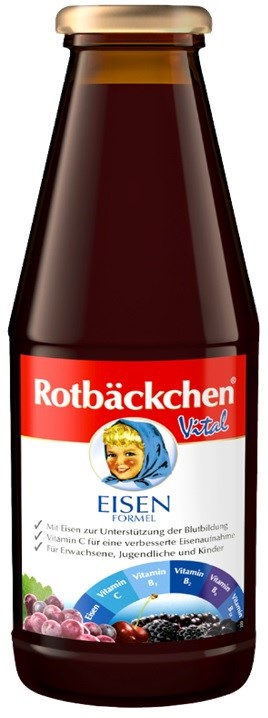 Sok wieloowocowy z żelazem i witaminami c, b1, b2, b6, b12 450 ml - rotbackchen
