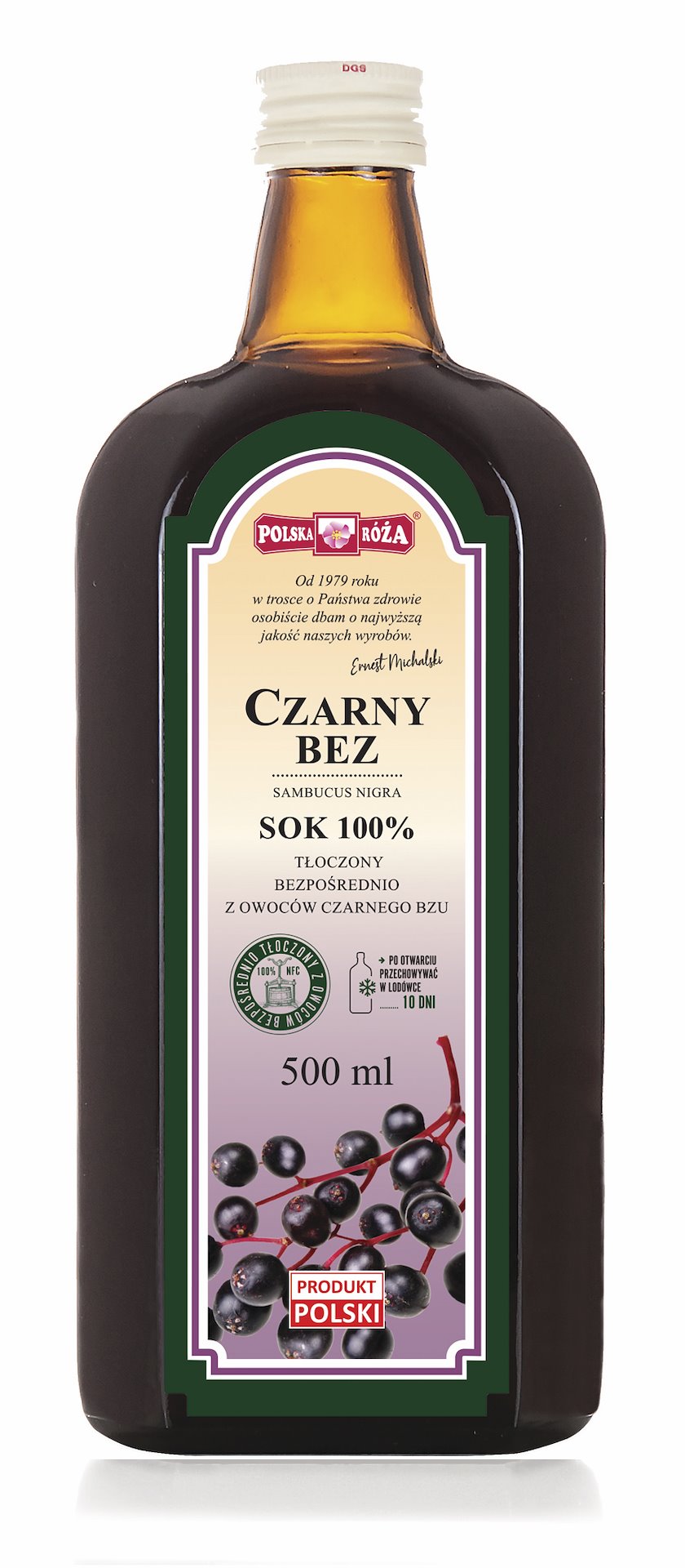 Sok z czarnego bzu nfc 500 ml - polska róża