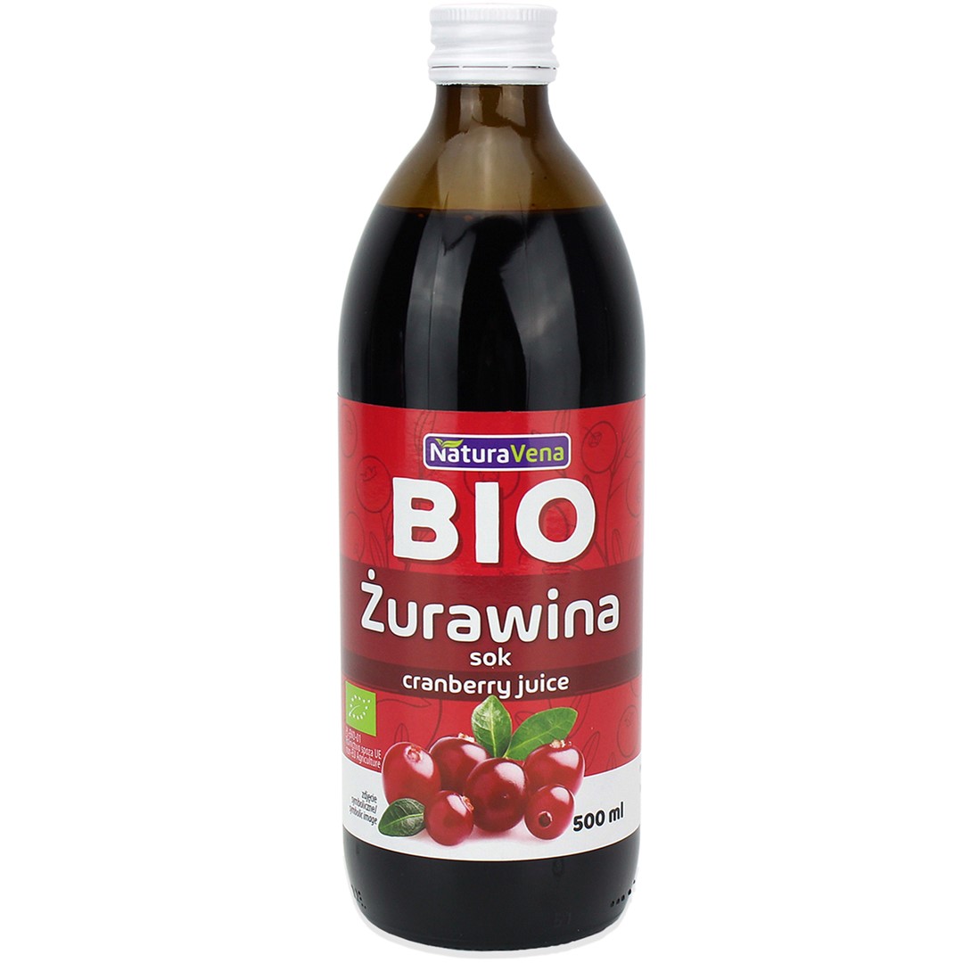 Sok z żurawiny 100 % bio 500 ml - naturavena
