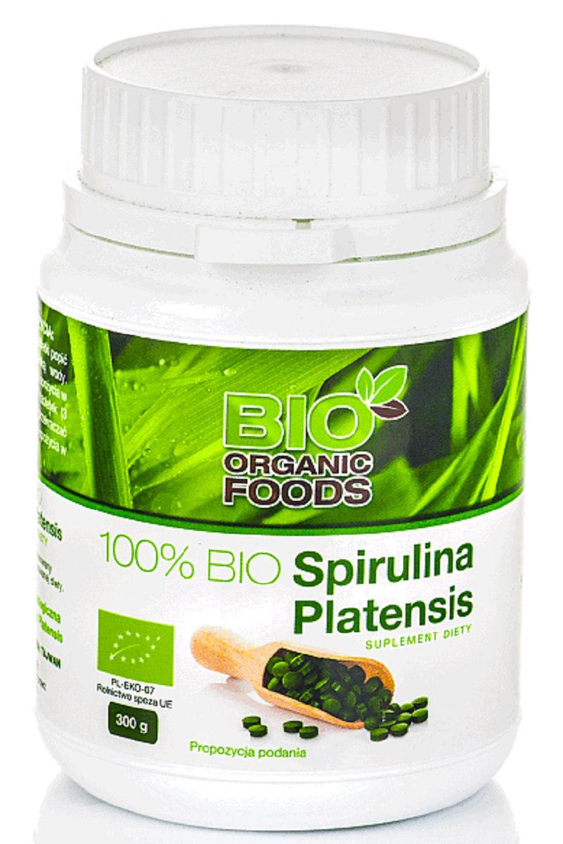 Spirulina platensis bio (250 mg) 1200 tabletek - bio organic foods