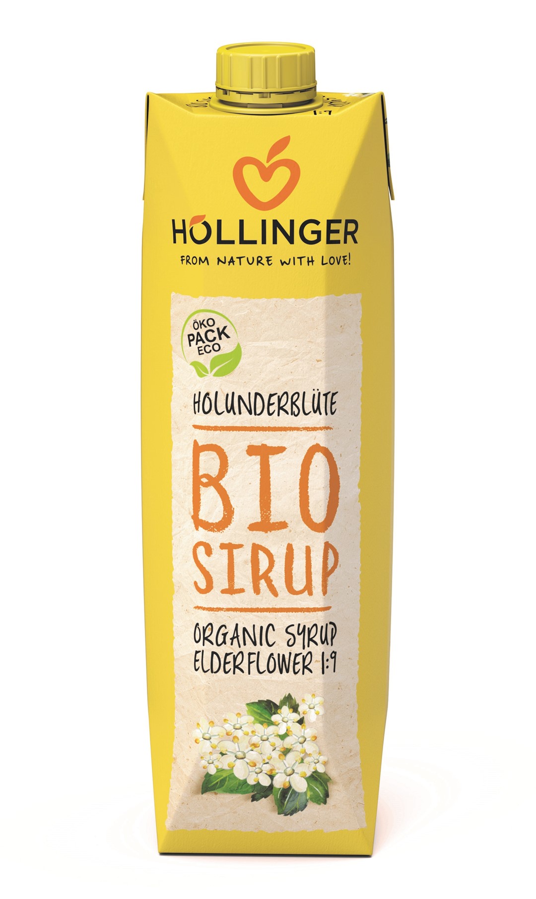 Syrop o smaku kwiatów czarnego bzu bio 1 l - hollinger