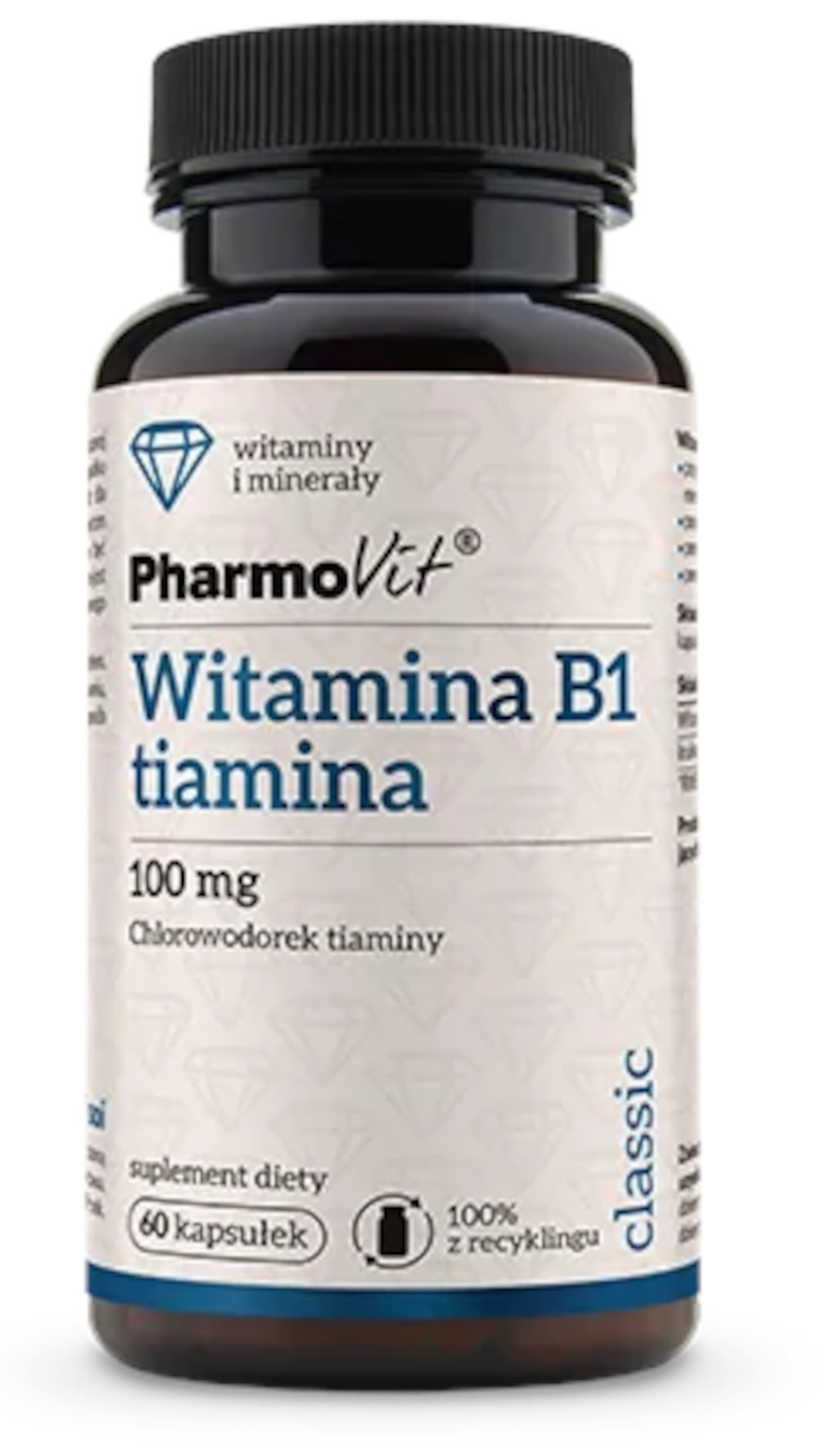 Witamina b1 (100 mg) bezglutenowa 60 kapsułek - pharmovit (classic)