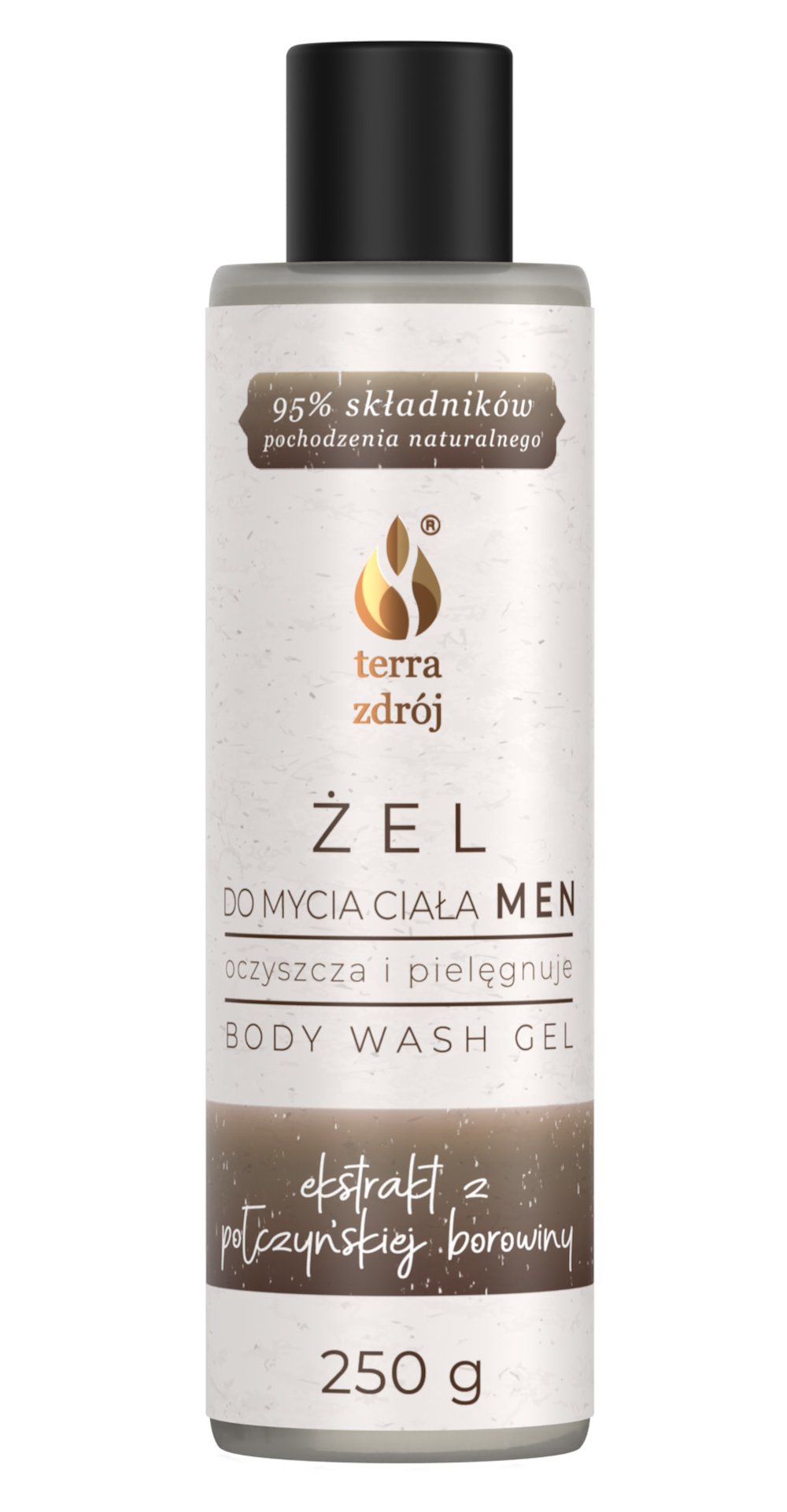 Żel pod prysznic dla mężczyzn oczyszczająco - pielęgnujący 250 g - terra zdrój (seria borowinowa)