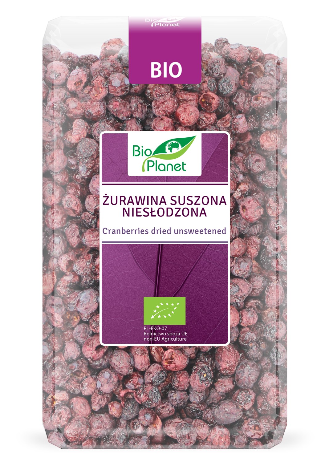 Żurawina suszona niesłodzona bio 150 g - bio planet