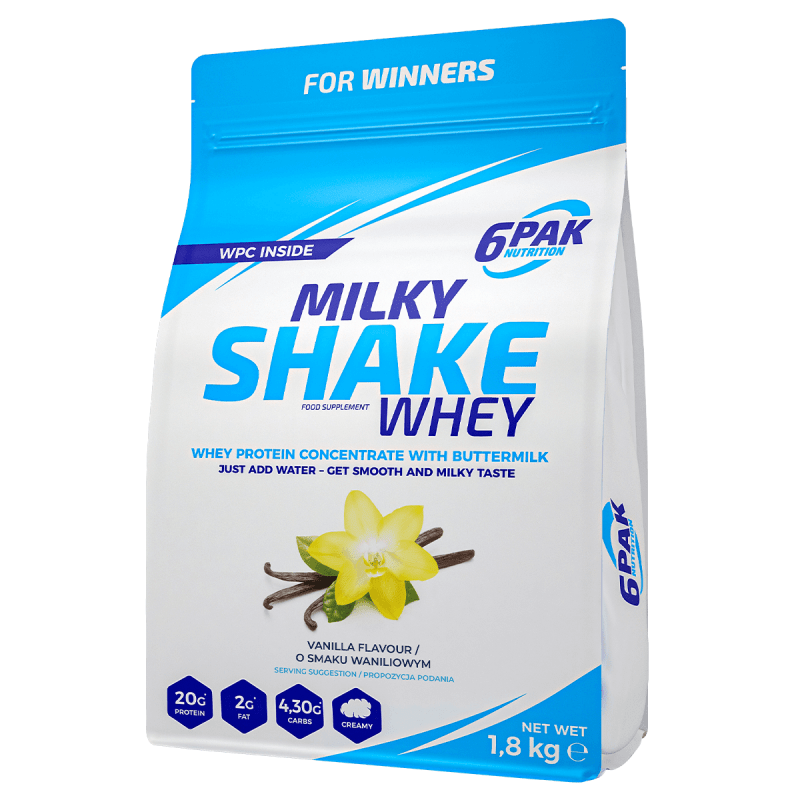 6PAK Nutrition Milky Shake Whey (Koncentrat białka serwatkowego) 1800g Wanilia