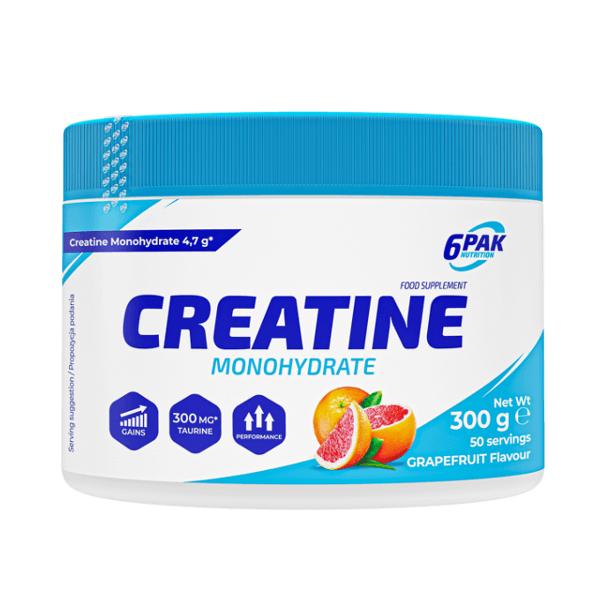 6PAK Nutrition Creatine Monohydrate (Monohydrat Kreatyny) 300g Grejpfrut