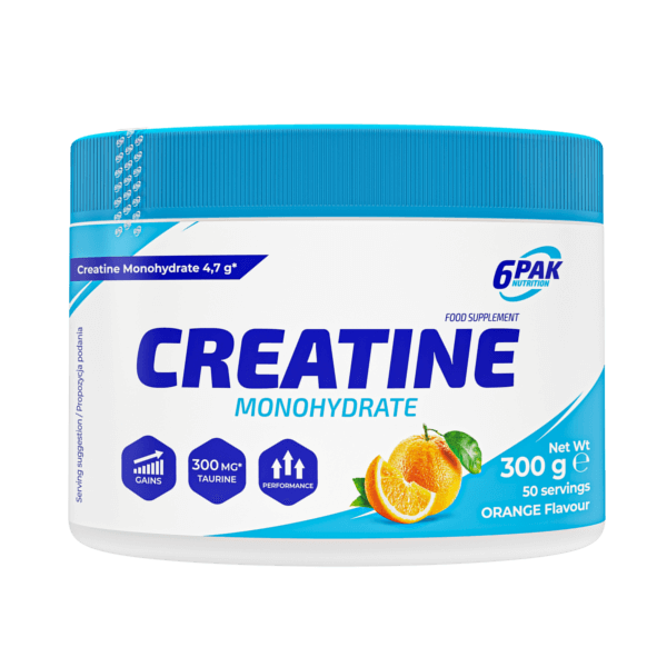 6PAK Nutrition Creatine Monohydrate (Monohydrat Kreatyny) 300g Pomarańcz