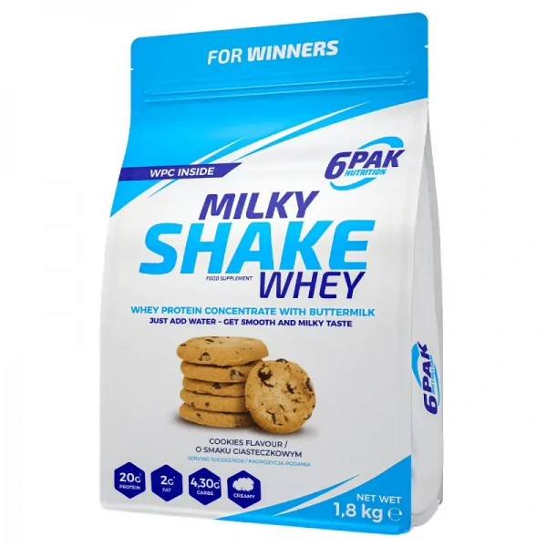 6PAK Nutrition Milky Shake Whey (Koncentrat białka serwatkowego) 1800g Czekolada