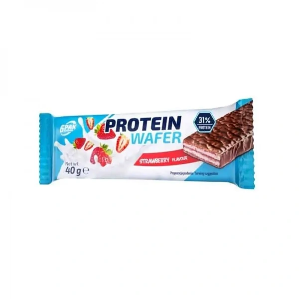 6PAK Nutrition Protein Wafer (Protein Wafer 12g PROTEIN) 40g Strawberry