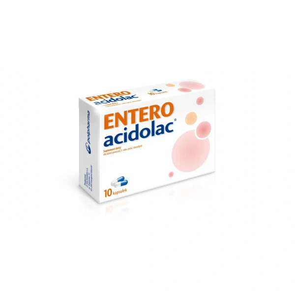ACIDOLAC Entero 550mg (Probiotyki i Prebiotyki, Antybiotykoterapia i Biegunki) 10 Kapsułek