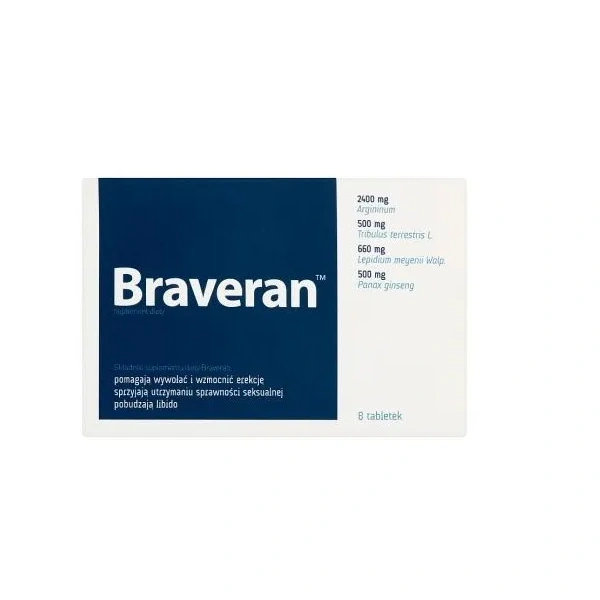 BRAVERAN (Sprawność Seksualna, Wzmocnienie Erekcji) 8 Tabletek
