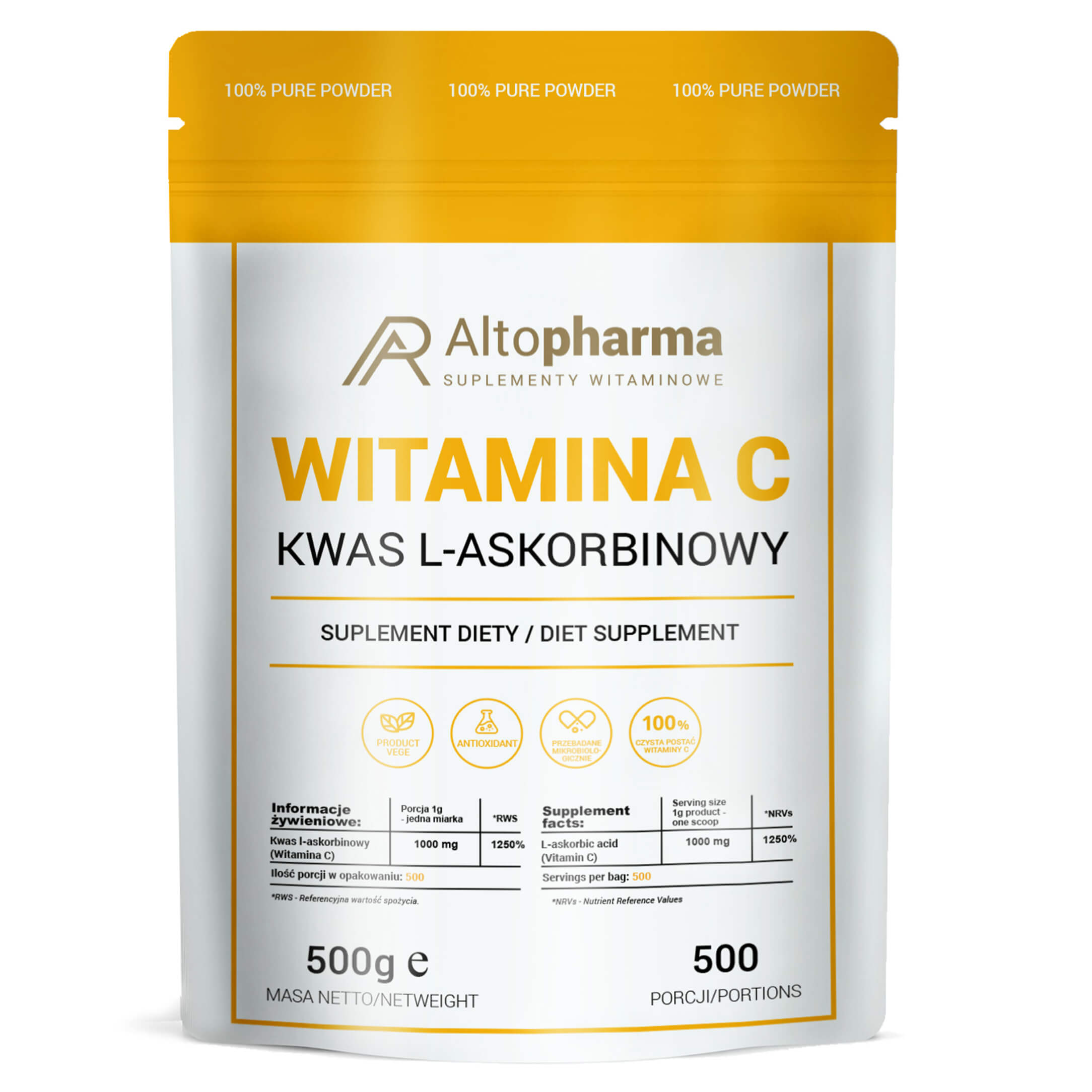 ALTO PHARMA Witamina C (Kwas L-Askorbinowy) 500g