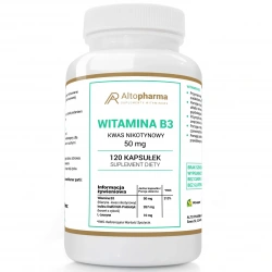 ALTO PHARMA Niacin Vitamin B3 PP 50mg (Nicotinic Acid) 120 Vegan Capsules