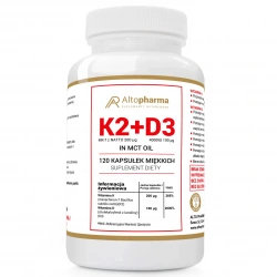 ALTO PHARMA Vitamin K2 MK7 Natto 200µg + D3 100µg 4000IU in MCT 120 Softgel