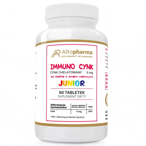 ALTO PHARMA Immuno Cynk Junior (Cynk chelatowany dla Dzieci) 60 Tabletek do ssania