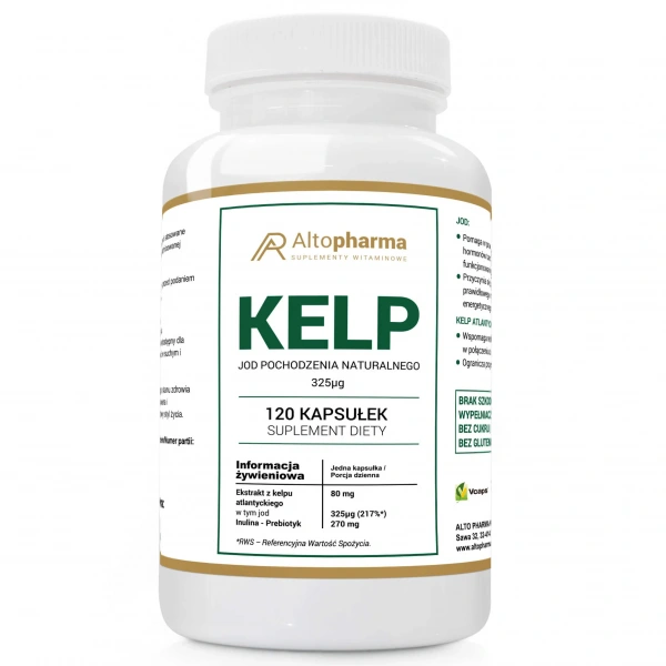 ALTO PHARMA Kelp natural Iodine 325mcg + Prebiotic 120 Vegetarian Capsules