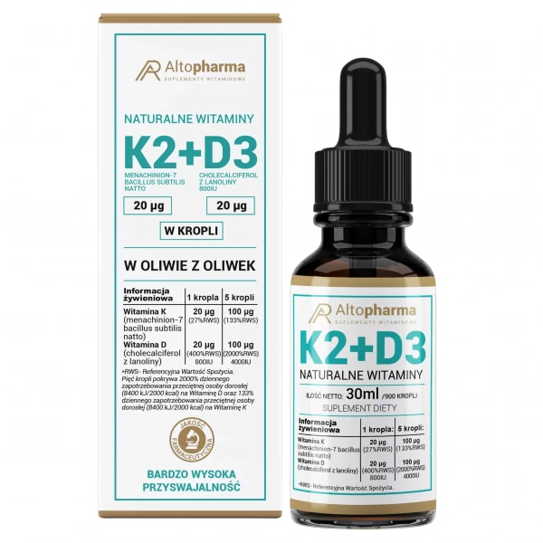 ALTO PHARMA Natural Vitamin K2 MK-7 + D3 30ml
