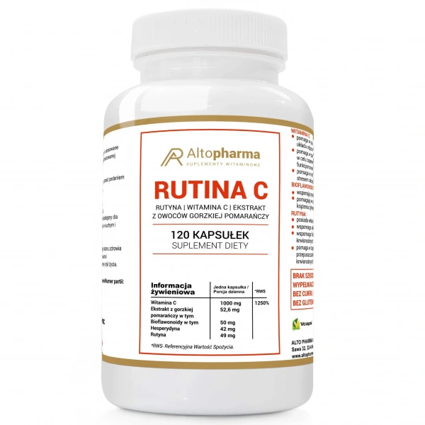 ALTO PHARMA Rutina C Vitamin C 1000mg (Immunity Support) 120 Vegan Capsules