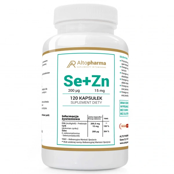 ALTO PHARMA Selenium + Zinc + Prebiotic 120 vegetarian capsules