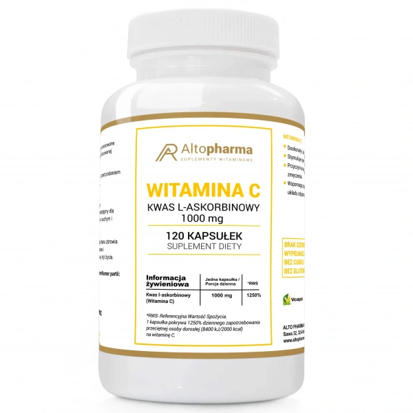 ALTO PHARMA Vitamin C 1000mg (L-Shellic Acid, Support A) 120 Capsules
