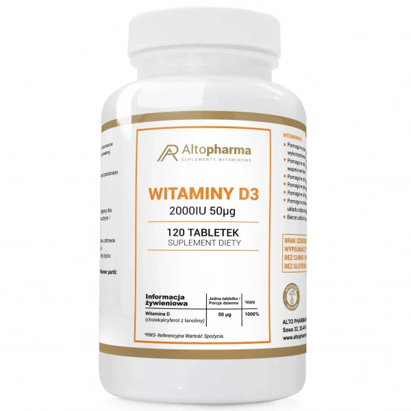 ALTO PHARMA Vitamin D3 2000IU 120 Tablets