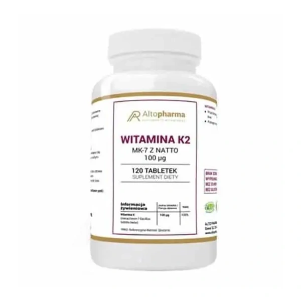 ALTO PHARMA Witamina K2 MK-7 100mcg NATTO (Vitamin K2 MK-7 with NATTO) 120 Tablets