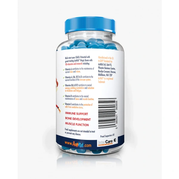 ActiKid Magic Beans Multi-Vitamin Vegan (For children) 60 Jelly Beans Blueberry