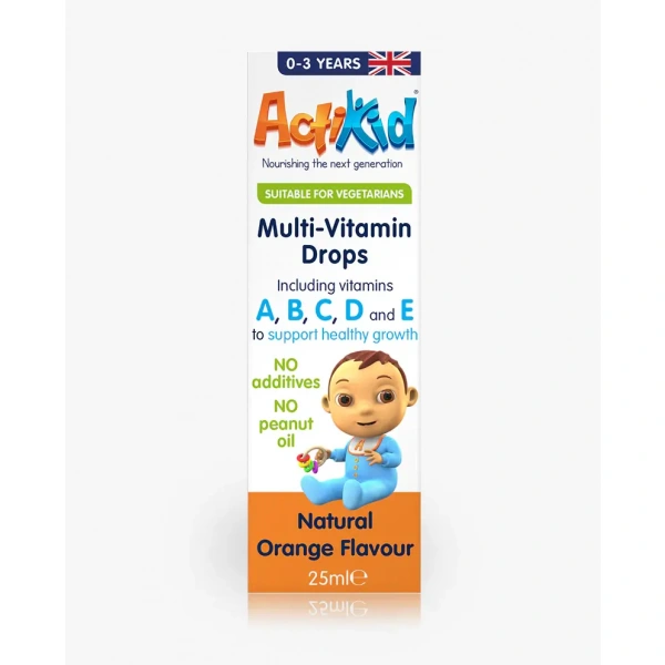 ActiKid Multi-Vitamin Drops (Multiwitamina dla dzieci w kroplach) 25ml Pomarańcza