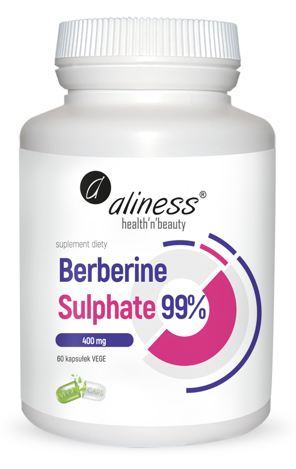 ALINESS Berberine Sulphate 99% 400mg (Siarczan Berberyny) 60 kapsułek wegetariańskich