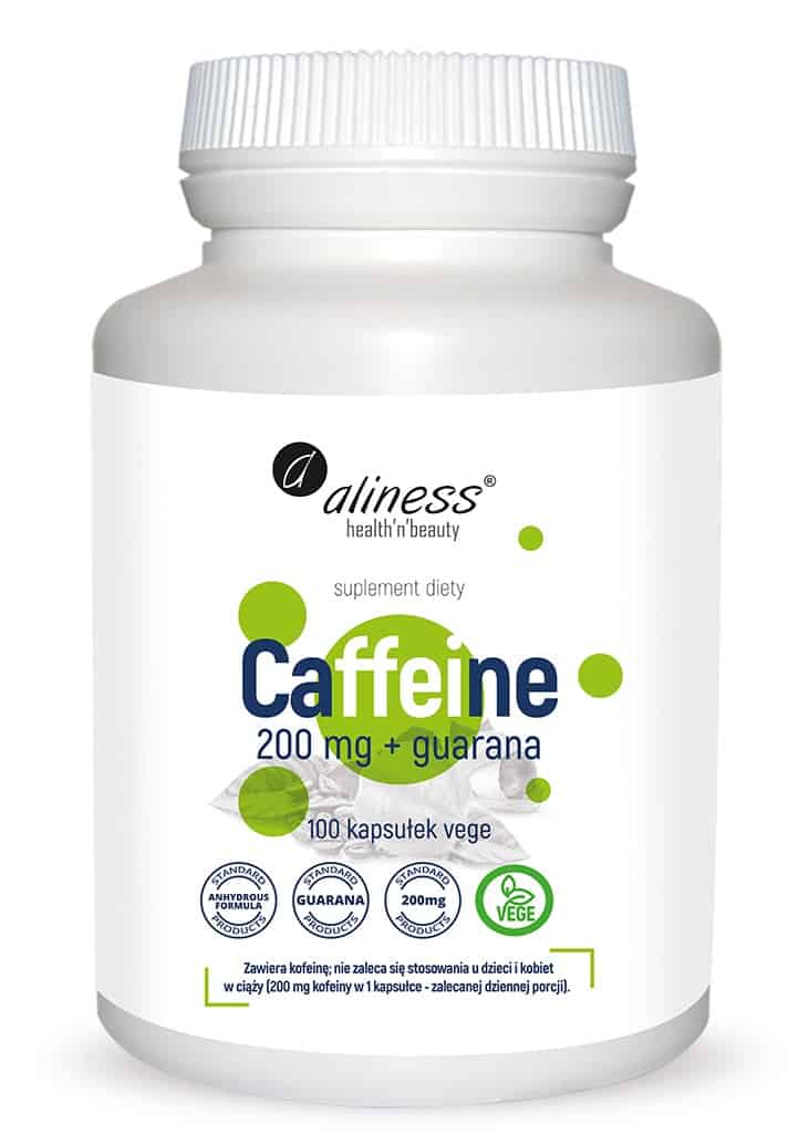 ALINESS Caffeine 200mg + Guarana 100 Kapsułek wegetariańskich