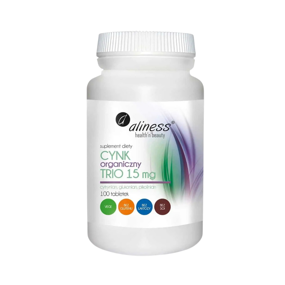 ALINESS Cynk Organiczny Trio 15mg (Odporność) 100 Tabletek