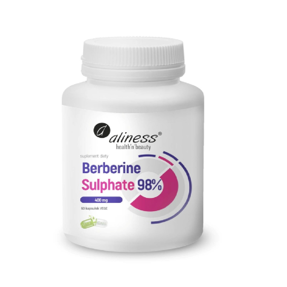 ALINESS Berberine Sulphate 98% 400 mg (Siarczan Berberyny) 60 kapsułek wegetariańskich