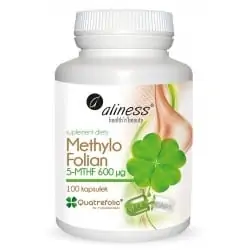 ALINESS Methylo Folian 5-mthf 600 µg Quatrefolic (Kwas Foliowy) - 100 kapsułek wegetariańskich