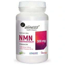 ALINESS NMN z Resweratrolem 300mg/100mg (Prekursor NAD+, Naprawa DNA) 30 Kapsułek wegańskich