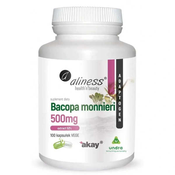 ALINESS Bacopa Monnieri Extract 50% 500mg 100 Vegetarian capsules